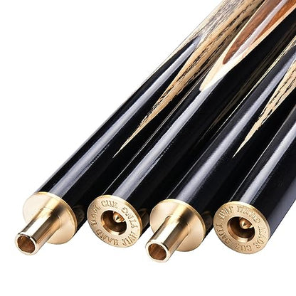 57" 3/4 Jointed Billiard/Pool/Snooker Cue Set 5 Face-Spliced Ash Shaft with A Leather Cue Case - color: Burl Butts