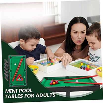 VICASKY Miniature Pool Table Portable Desktop Mini Billiard Game for Family Fun Hand Eye Coordination Fine Motor Skills Development Includes Balls Cues and Table Accessories
