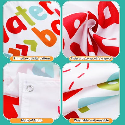 Mindsoft Water Toss Balloon Activity Set Include Toss Activity Banner, 50 Balloons, 2 Hose Nozzle Outdoor Shooter Target 4 Score Holes Water Ball Splashing Banner Swimming Pool Set for Summer Supplies