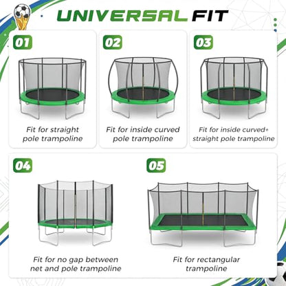Trampoline Sticky Soccer Ball Game Accessories with 2 Inflatable Balls, Double Side Soccer Goal Target Attachment Fits 8 10 12 14 15 16 FT Trampoline, Indoor Outdoor Lawn Backyard Game