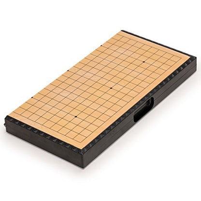 Yellow Mountain Imports Magnetic Go Game Set with Single Convex Magnetic Plastic Stones and Go Board, 11-inch - size: 11 x 0.6 inches