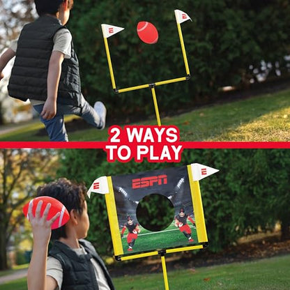 ESPN My First Touchdown Football Game for Kids Aged 3-5, Includes Mini Football, Field Goal Post, Passing Target, Receiver Gloves, and Play Mat