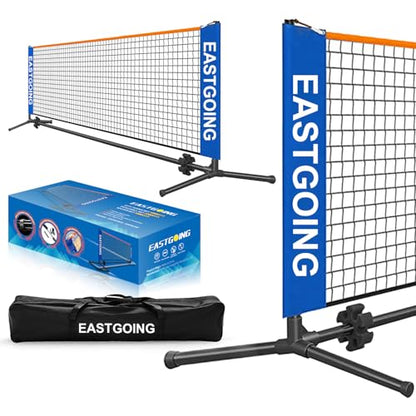 Eastgoing 10 ft Mini Portable Soccer Tennis Net | Pickleball Net System with Carrying Bag for Driveway Backyard. Easy Assemble Beach Tennis Net | Tennis Practice for Indoor and Outdoor