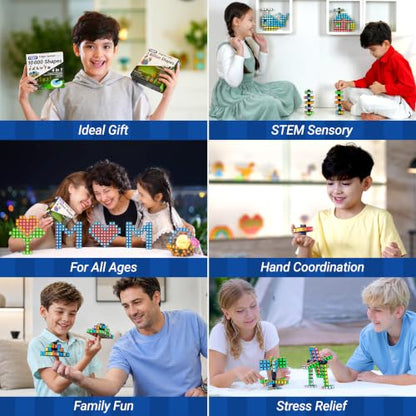 TOSY Magnet Fidget Spinner Mini - 8 Blocks, 3in1 Toy: Transformable Fidget Spinner, Infinity Cube, 2x2 Puzzle Cube, Easter Basket Stuffers Gift for Kids/Adult, STEM Sensory Stress Relief Toy, 4-Pack - color: Mini a (Set of 4)
