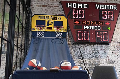Pop-A-Shot - Home Dual Shot Arcade Basketball Game with NBA Graphics l Sensor Scoring l 16 Game Modes l 7 Balls l Foldable Storage l for All NBA Fans - style: Indiana Pacers