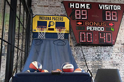 Pop-A-Shot - Home Dual Shot Arcade Basketball Game with NBA Graphics l Sensor Scoring l 16 Game Modes l 7 Balls l Foldable Storage l for All NBA Fans - style: Indiana Pacers