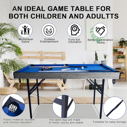 5in1 Multi-fuction Games Table,Folding Multi Game Combination Table Set with Ping Pong, Pool Billiards, Air Hockey, Bowling, and Shuffleboard for Indoor, Outdoor