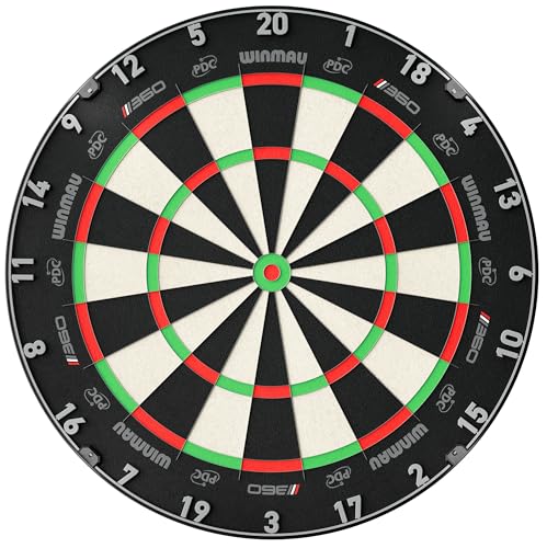WINMAU Blade 360 Dartboard – Triple Core Carbon with Full Rotation System for Maximum Durability & Scoring Precision, Self-Healing Sisal, Rota-Lock Setup