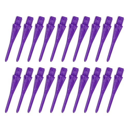 YOKIVE 30 Pcs Plastic Dart Tips, Game 2BA Thread Soft Darts Tips Replacements Plastic Tips Soft Tips| Indoor Outdoor Play (Purple)