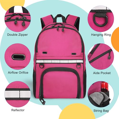Goloni Bowling Backpack,Single Ball Bowling Bag with Shoe Compartment Up to Size 16,Bowling Bag with Padded Ball Holder - color: Pink