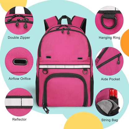 Goloni Bowling Backpack,Single Ball Bowling Bag with Shoe Compartment Up to Size 16,Bowling Bag with Padded Ball Holder - color: Pink