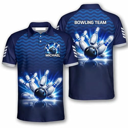 GABITA Personalized Bowling Jerseys for Men, Custom Bowling Polo Shirt, Bowling Shirts Gift for Bowler Team Player - color: A58