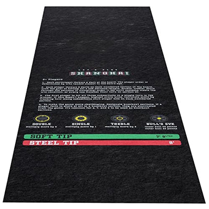 PIG Home Solutions Self-Sticking Dart Mat – Dart Game - Black – 3’ x 10’ - style: Dart Game (Shanghai)