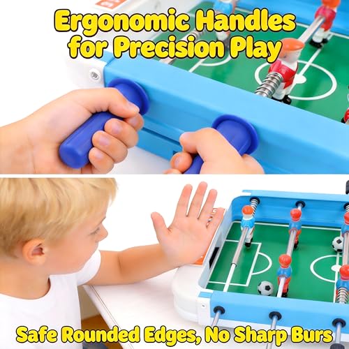 2 Pack Tabletop Foosball Games Set, 10 in x 7.17 in Portable Compact Reusable Soccer Tables Desk for Family, Game Night, Travel, Party, Office Break