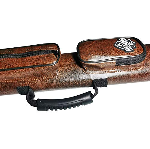 2x2 Hard cue case Oval Pool Cue Billiard Stick Carrying Case - color: B20-Brown