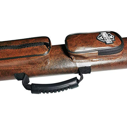 2x2 Hard cue case Oval Pool Cue Billiard Stick Carrying Case - color: B20-Brown