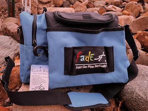Fade Crunch Shoulder Strap Disc Golf Bag – Versatile, Durable, and Built for All Players, from Newcomers to Night Round Pros – Compatible with Harnesses - color: Sky Blue