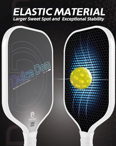 Dulce DOM Pickleball Paddles Set of 2/4 - USAPA Approved, 4 Indoor Outdoor Pickleball Balls, Fiberglass Surface Paddle Racket with Cover Bag, Ideal Training Equipment Gift for Men & Women - color: Grey*1