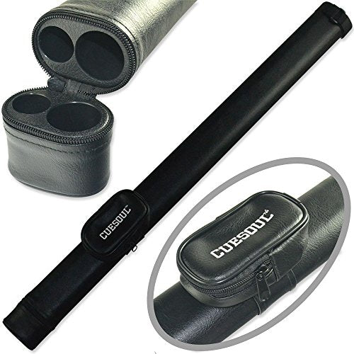 CUESOUL Soocoo Series 2x4/2x2 Hard Pool Cue Case -Holds 2 Cue Butt and 4 Cue Shafts,Four Color Available - color: 1x1-Black