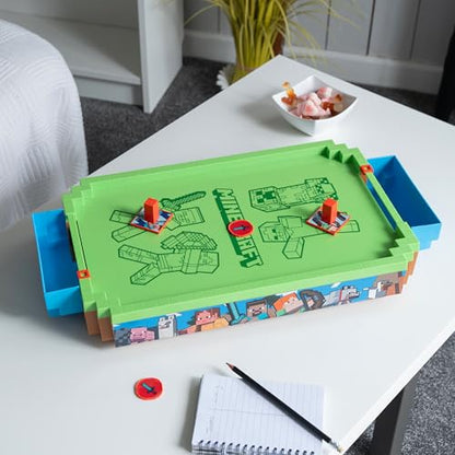 Minecraft: Arcade Air Hockey - Overworld -Premium Series, 21" Motorized Tabletop Game, Iconic Sounds, Licensed Collectible Toy, Adult-Kid 3+, 2 Player