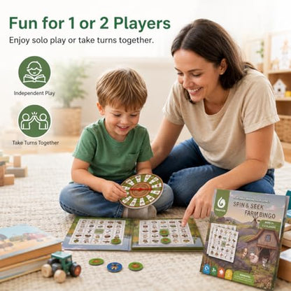 Travofun Farm Bingo Game, Magnetic Travel Toy for Kids 3 and Up, Ideal for Road Trips - color: Farm
