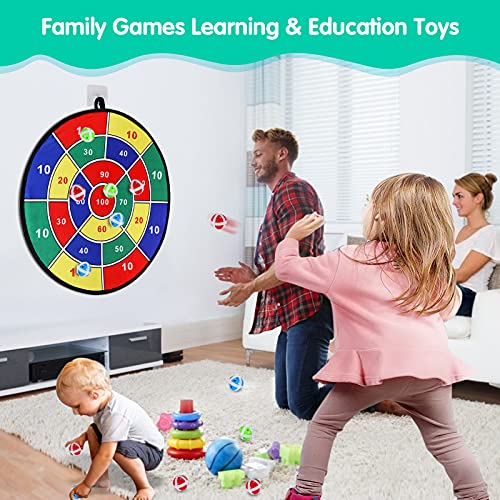 Kids Dart Board Game Set-29 inchs, Board Games with 16 Stick Balls, Summer Indoor Outdoor Toys Games for Kids Ages 4-8, Birthday Party Games Yard Toys for Kids Ages 3 4 5 6 7 8 9 10 11 - style: Dart Board