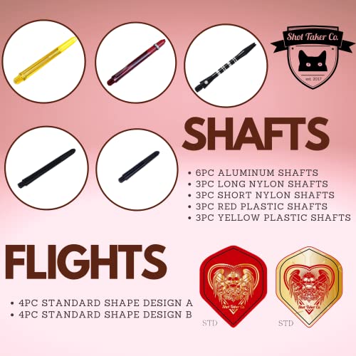 Soft Tip Darts Set - Professional Darts with Customizable Configuration, Aluminum & Plastic Shafts, O-Rings, Flights, Dart Tool, 50PC Extra 2BA Tips - color: 19g-Red A-STC10441