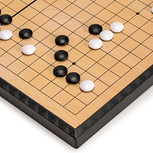Yellow Mountain Imports Magnetic Go Game Set with Single Convex Magnetic Plastic Stones and Go Board, 11-inch - size: 11 x 0.6 inches