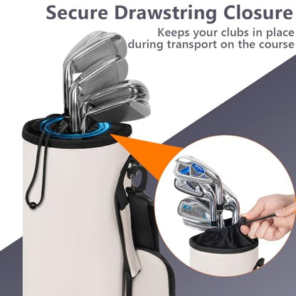 AKOZLIN Lightweight Golf Sunday Bag Golf Travel Carry Bag 3-6 Clubs Foldable Small Golf Bag with Shoulder Strap Black - color: Grey