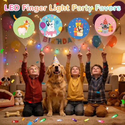 36 Pack Puppy Party Favors LED Finger Lights, Glow in the Dark Dog Birthday Pinata Party Supplies, Goodie Bag Stuffers Classroom Treasure Box Prizes for Kids - style: puppy birth