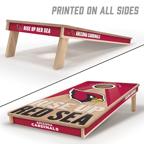 YouTheFan NFL 2' x 4' Slogan Series Professional Wood Cornhole Game with Logo Bags - color: Arizona Cardinals