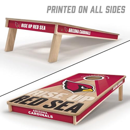 YouTheFan NFL 2' x 4' Slogan Series Professional Wood Cornhole Game with Logo Bags - color: Arizona Cardinals