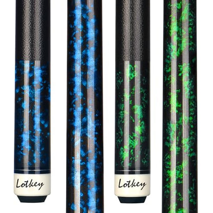 LOTKEY Pool Cue Sticks for Adults,Super Straightened Up 58'' 18 19 20 21oz Billiard Cues Canadian Maple Tacos De Billar Profesional Set of 4/3/2/1 House Bar Pool Que Table Beginner Pool Queue - color: 2 Sets (18oz Blue, 21oz Green)