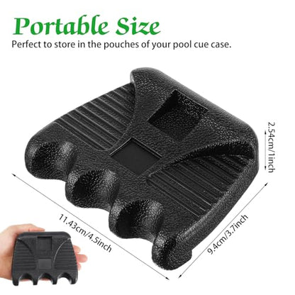 2-Pack 3 Holes Pool Cue Holder Portable Weighted Pool Stick Holders with Chalk Holder Non-Slip Billiard Cue Rest for Table Edge Mini Pvc Billiards Accessories