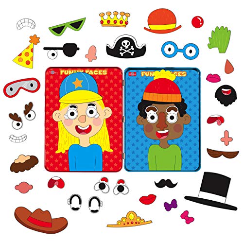 Bendon TS Shure Create Funny Faces Magnetic Activity Tin with Illustrated Magnet Sheets and Playcard 50261 - style: Funny Faces Activity Tin