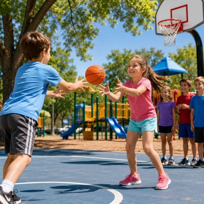 The Dreidel Company 7" Mini Rubber Basketball for Kids – Size 3 Youth Indoor Outdoor Basketball with Easy Grip Pebbled Texture for Mini Hoops, Toddlers and Beginner Ballers - size: 8-Pack