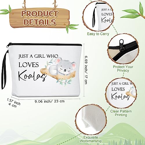 Sieral 2 Pcs Animal Lover Bag Gift for Women Travel Canvas Tote Portable Zipper Pouch Canvas Reusable Grocery Tote - style: Koala