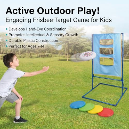 Outdoor Games for Adults Backyard Camping, Toss Game Set, Blue Red, for Family Beach Tailgate - style: 6 soft frisbees (6.4CM) + targ