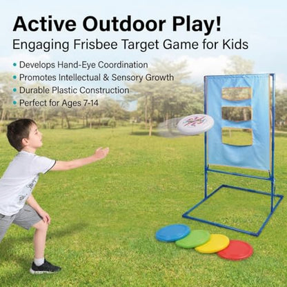 Disc Toss Game, Outdoor for Beach Adults, Portable Metal Frame for Tailgate Family Entertainment - style: 6 soft frisbees (6.4CM) + targ