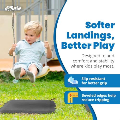 Playsafer Playground Safety Rubber Wearmat for Swingsets and Slides - 1" Thick X 24" W X 40" L (2 Pack, Brown) - color: Brown, size: 2 Pack (40" L x 24" W x 1" Thick)