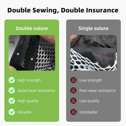 Golf Net - Upgraded All-in-One 10x7ft Golf Practice Net with 5 Real Balls, Tri-Turf Mat and Portable Bag, Durable Hitting Nets for Backyard Driving Swing Outdoor - style: Black/White