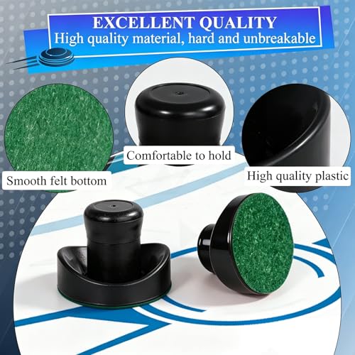 Air Hockey Pushers and Air Hockey Pucks, Indoor Games Goal Handles Paddles Replacement Accessories Set for Game Tables Equipment - color: Rechargeable Black-blue