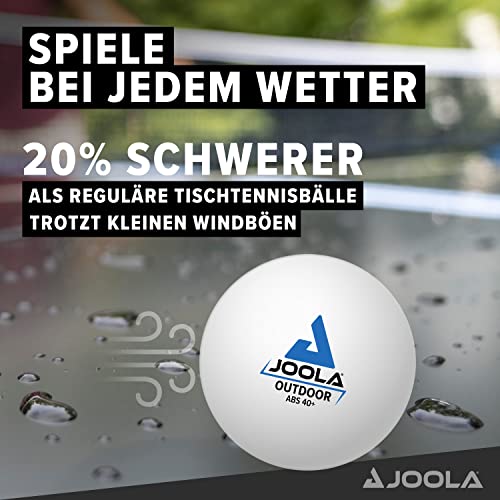 JOOLA Tischtennisbälle Outdoor - 40+ mm Tischtennis Bälle Wetterfest, Robust für Außen (6er-| 12er-Pack), Weiss