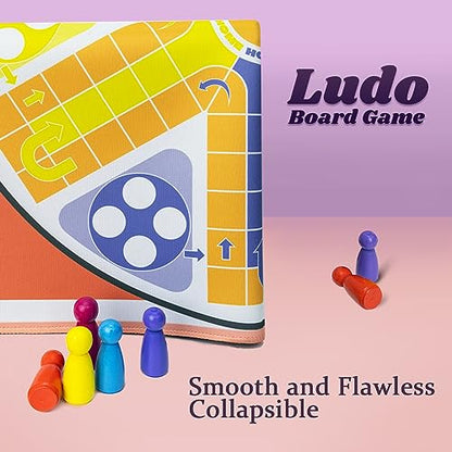 20 Inches Ludo Board Game,2-6 Players Ludo Game for Adults,Ludo & Parcheesi Board Games Suitable for Family Gathering & Party Night (Ludo Instruction Included)