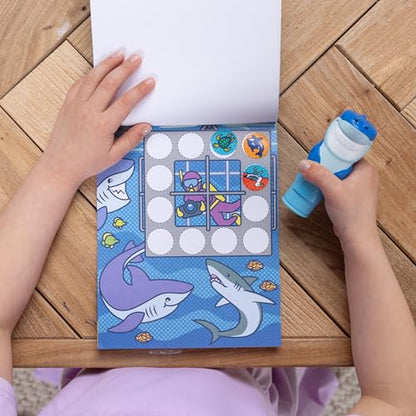 Melissa & Doug Sticker Wow!™ Shark Bundle: 24-Page Activity Pad, Sticker Stamper, 500 Stickers, Mini Pad, Arts and Crafts Fidget Toy Collectible Character - color: Shark, size: Bundle