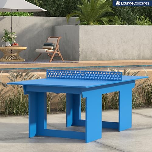 Lounge Concepts Outdoor Ping Pong Table | All Weather Table Tennis | Outdoor Gaming | Outdoor Game Sets | HDPE Ping Pong Table - color: Royal Blue