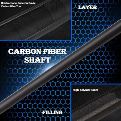 Carbon Fiber Short Pool Cue,32"/36"/42"/48" Low Deflection Kids Pool Cue,Professional Carbon Fiber Billiard Cue Shaft 5/16×18 - color: 32",12.5mm Tip