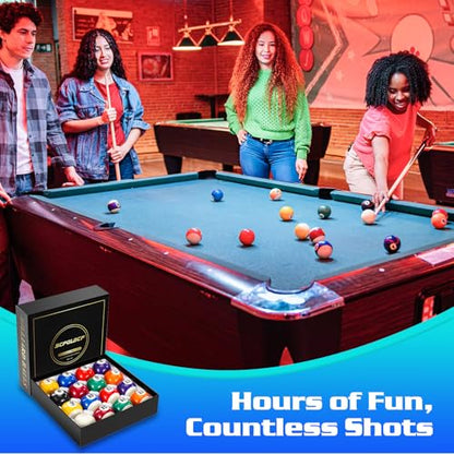 Pool Balls Billiard Set – 16 Regulation Billiard Balls for Pool Table, Pool Table Balls Set, Billiards Accessories for Home or Club Play