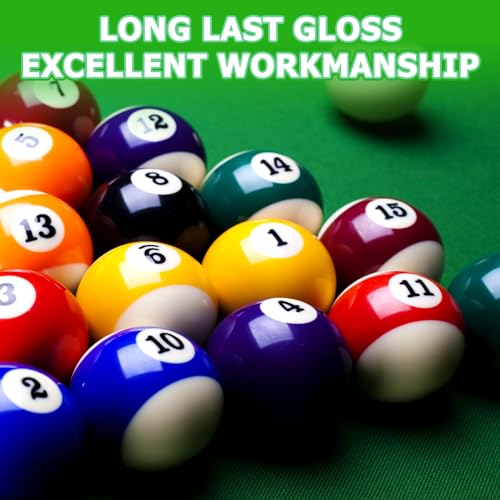 AccEncyc 2.5cm/0.98inch Mini Billiard Balls Set 16Pcs Children's Pool Balls for Kid's Table, Indoor Game Toy for Kids, Adults
