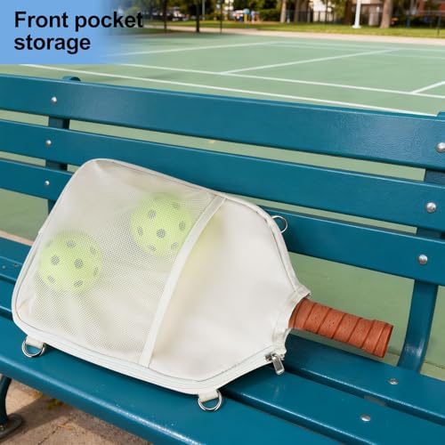 LAKE OF FIRE Pickleball Paddle Cover Crossbody Bag with Adjustable Strap Pickle ball Sling Bag Lightweight Pickleball Gifts for Men and Women - color: Creamy